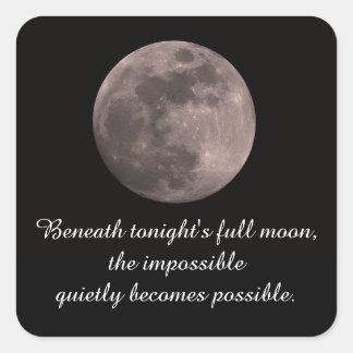 Full moon picture square sticker