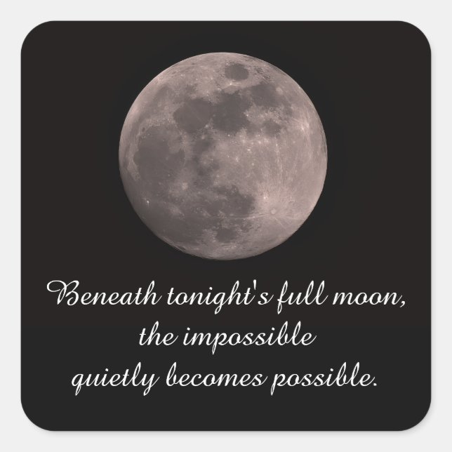 Full moon picture square sticker (Front)