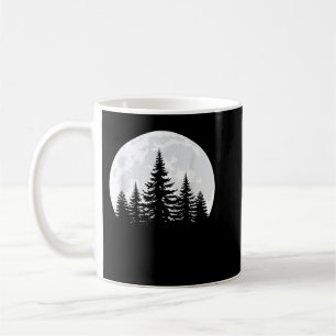 Full Moon Pine Tree Outdoors Nature Full Moon For Coffee Mug