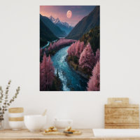 Full Moon Poster Cosmic Wall Art