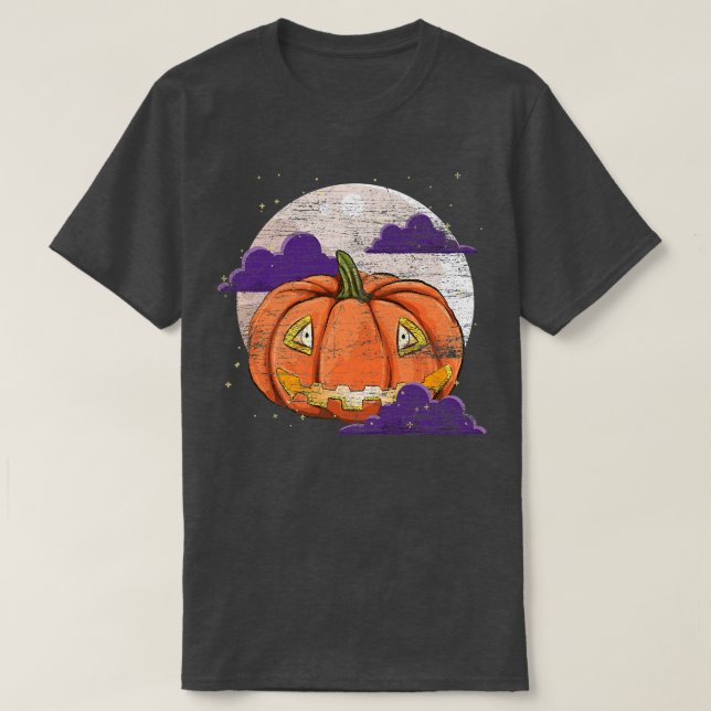 Full Moon Pumpkin Lover Spooky Halloween Costume P T-Shirt (Design Front)