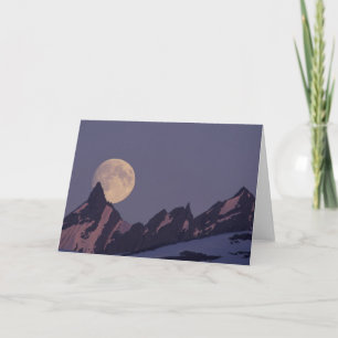 Full Moon Rises   Chugach Mountains Alaska Card