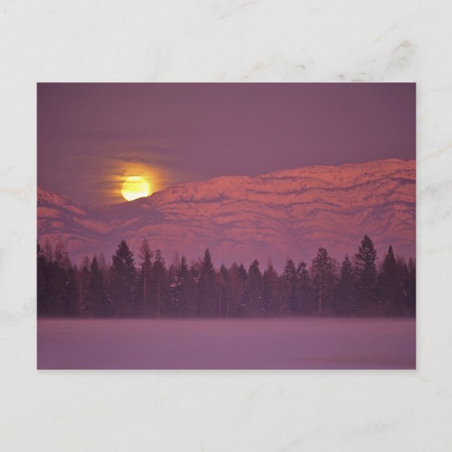 Full moon rises over Teakettle Mountain during Postcard (Front)