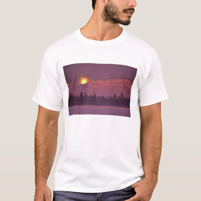 Full moon rises over Teakettle Mountain during T-Shirt (Front)
