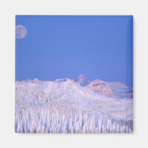 Full moon rising above Glacier National Park Magnet