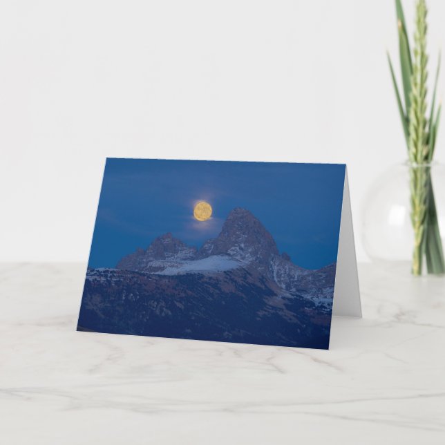 Full Moon Rising | Grand Teton Driggs, Idaho Card (Front)