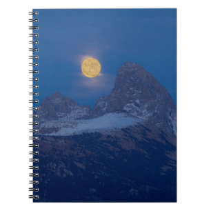 Full Moon Rising Grand Teton Driggs, Idaho Notebook