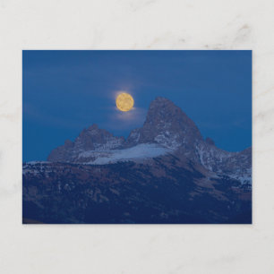 Full Moon Rising   Grand Teton Driggs, Idaho Postcard