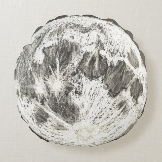Full Moon Round Pillow – Celestial Dreamcore  (Front)