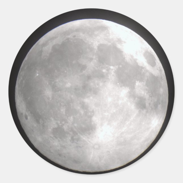 Full Moon Round Stickers (Front)