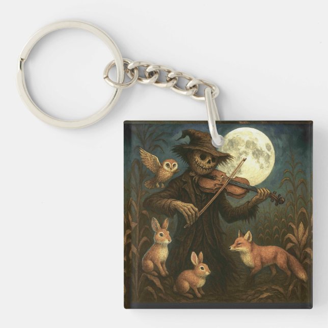 Full Moon Scarecrow Serenade Key Ring (Front)