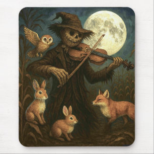 Full Moon Scarecrow Serenade Mouse Pad