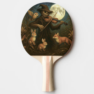 Full Moon Scarecrow Serenade Ping Pong Paddle