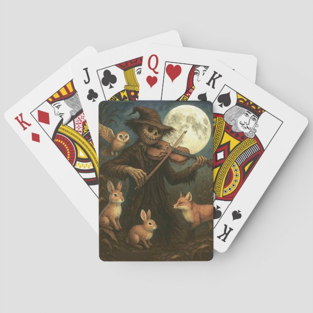 Full Moon Scarecrow Serenade Playing Cards (Back)