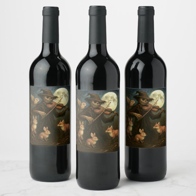 Full Moon Scarecrow Serenade Wine Label (Bottles)