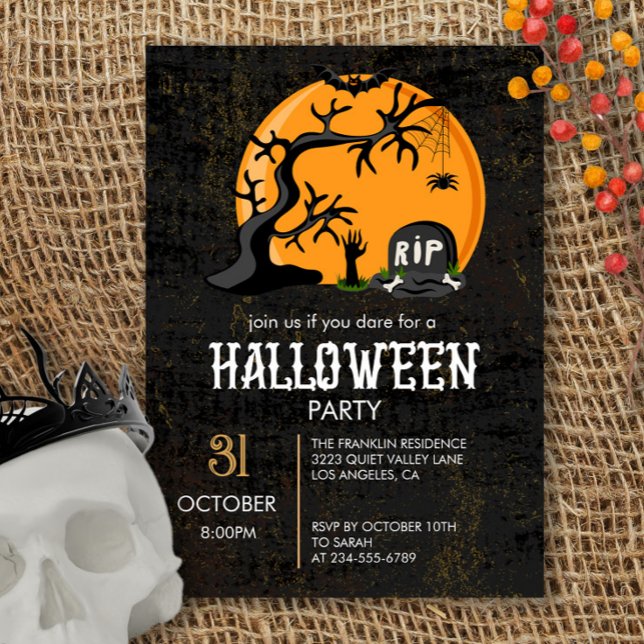 Full Moon Scary Halloween Party Invitation (Creator Uploaded)
