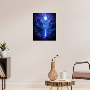 Full Moon Serenity Poster Nature-Inspired Wall Art