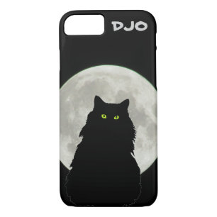 Full Moon Sitting Black Cat iPhone 8/7 Case