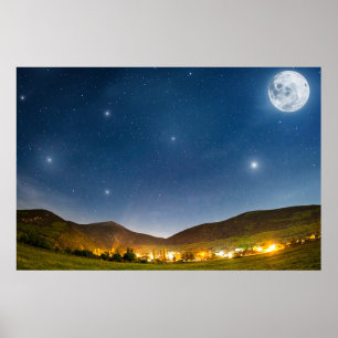 Full Moon Summer night Poster