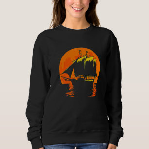 Full Moon Sunset Captain Anchor Sunrise Sailing Bo Sweatshirt