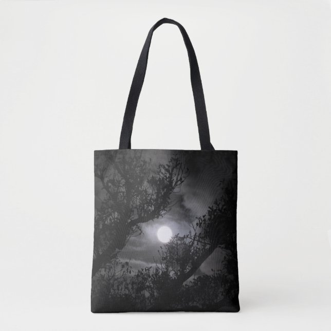 Full moon through the branches tote bag (Front)