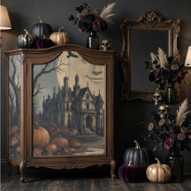 Full Moon Vintage Jack Haunted Mansion Dark Night 
