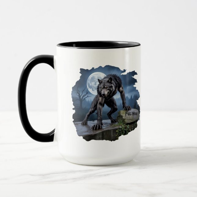 Full Moon Werewolf – Gothic Fantasy Horror Mug (Left)