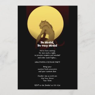 Full Moon Werewolf Halloween Party Invitation