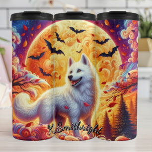 Full Moon White Wolf Thermal Tumbler