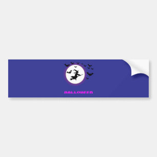 Full Moon Witch Bumper Sticker