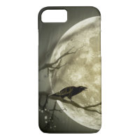 Full Moon with a Raven