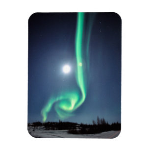 Full Moon With Aurora Yellowknife Canada Magnet