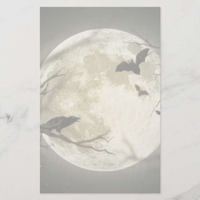 Full Moon with bats and Raven (Front)
