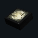 Full Moon with bats and Raven Gift Box<br><div class="desc">Halloween and gothic themed image. A big full moon at night with bats flying around and a raven sitting on the branch of a craggy tree.</div>