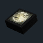 Full Moon with bats and Raven Gift Box<br><div class="desc">Halloween and gothic themed image. A big full moon at night with bats flying around and a raven sitting on the branch of a craggy tree.</div>