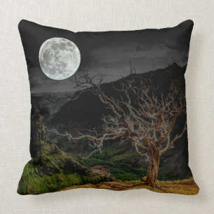 Full Moon with Tree throw pillow by Julie Everhart
