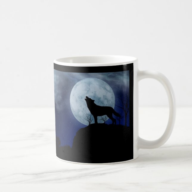 Full Moon Wolf Coffee Mug (Right)