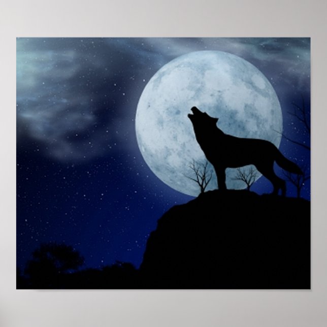 Full Moon Wolf Poster (Front)