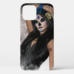 Full Moon's Sugar Skull Dark Mask & Blue Eyes iPhone 12 Pro Case