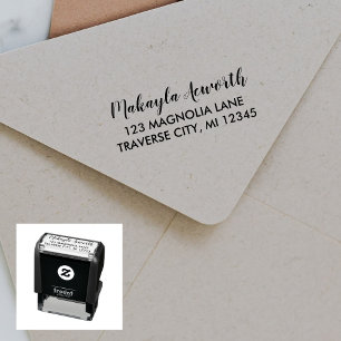 Full Name Fancy Return Address Self-inking Stamp