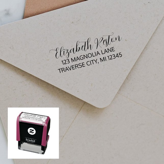 Full Name Fancy Return Address Self-inking Stamp (Creator Uploaded)