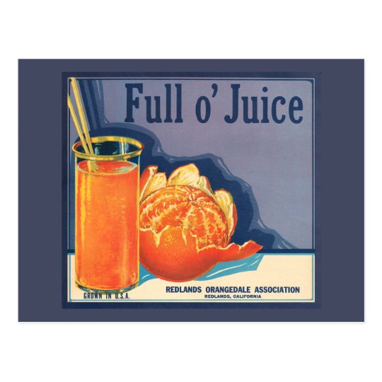 Full o' Juice Vintage Orange Growers Advertisement Postcard