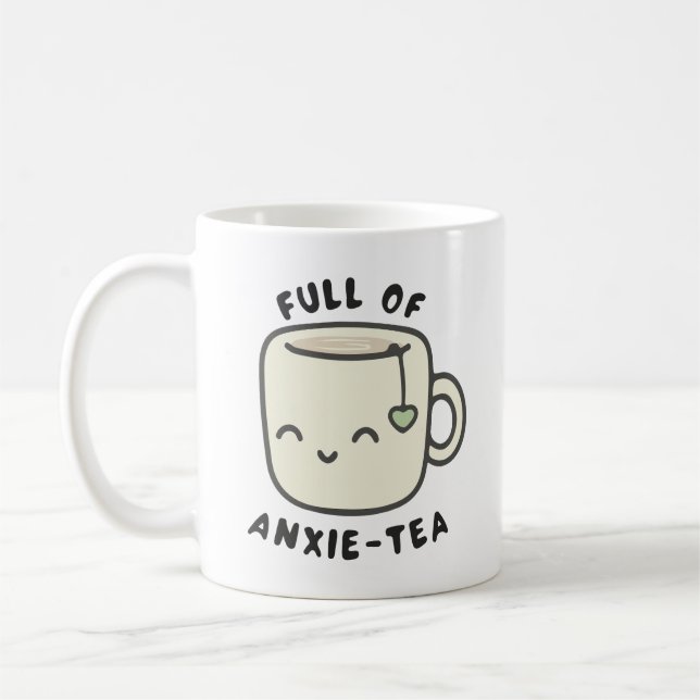 Full of anxie - tea coffee mug (Left)