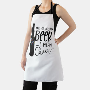 Full of Christmas Beer and Cheer   Funny Drinking Apron