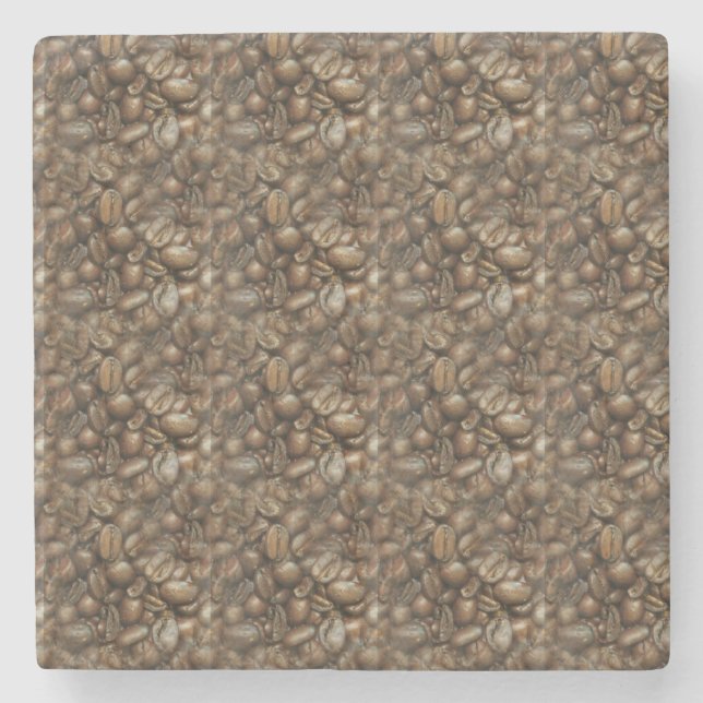 Full of Coffee Beans Stone Coaster (Front)