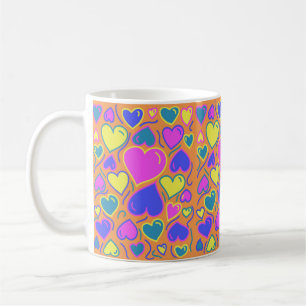 Full of colorful hearts coffee mug