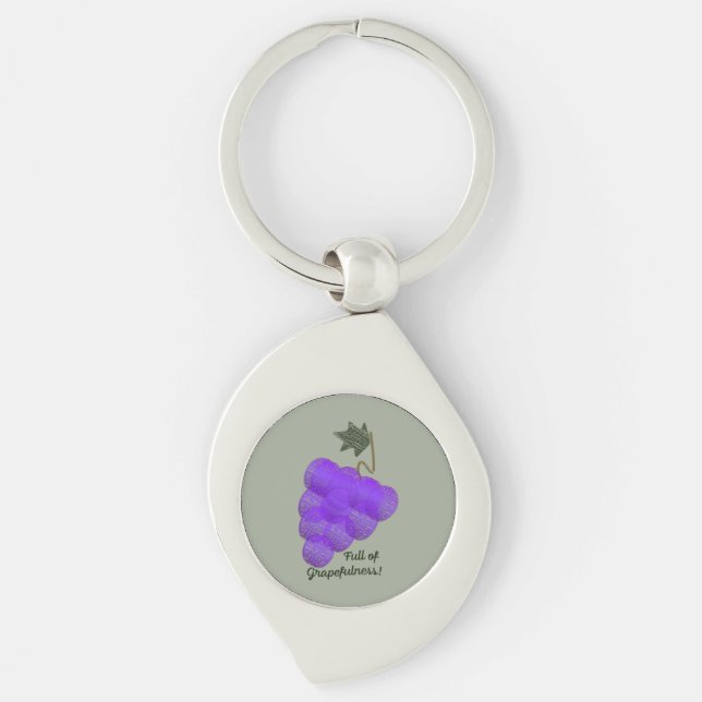 Full of Grapefulness Grapes Key Ring (Front)
