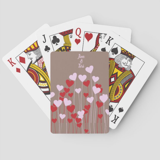 Full of Hearts with Names Playing Cards (Back)