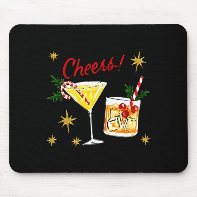 Full Of Holiday Srit Cheers Martini Christmas Drin Mouse Pad (Front)