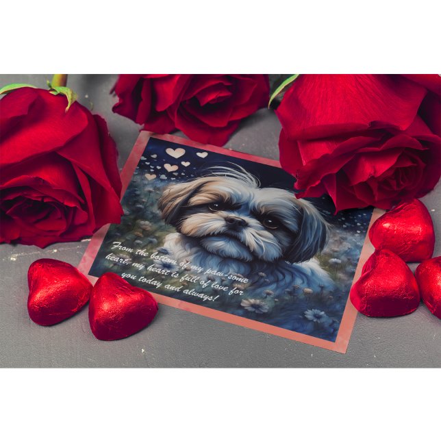 Full Of Love Cute Shih Tzu Valentine's Day Holiday Postcard (Creator Uploaded)